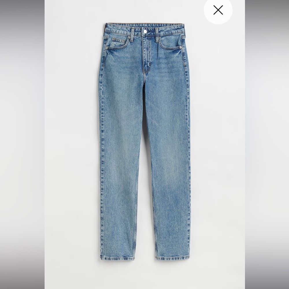 NWOT H&M Vintage Straight High Jeans in Denim Blue